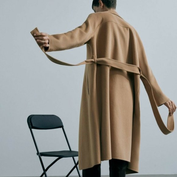 Zara belted wool blend jacket. - Picture 8 of 9